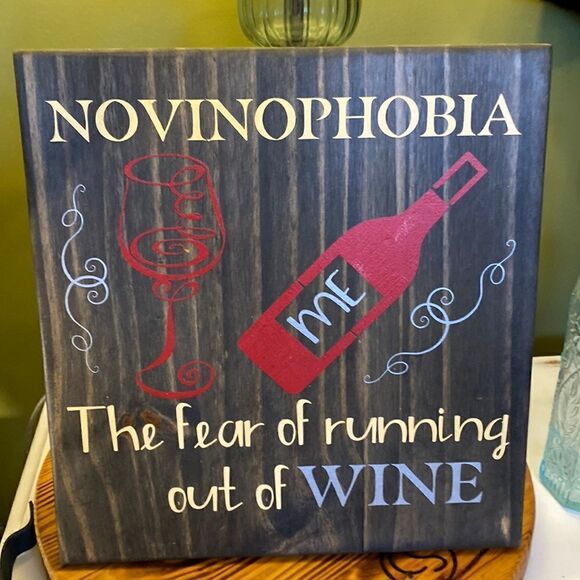 CUSTOM-MADE Wood Sign: Funny Wine Quote, Love by Me, 12x12 - Picture 1 of 1